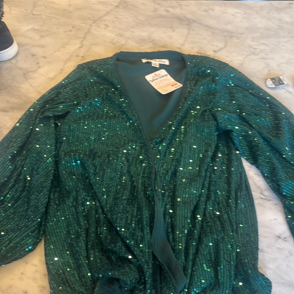 Sequin green top